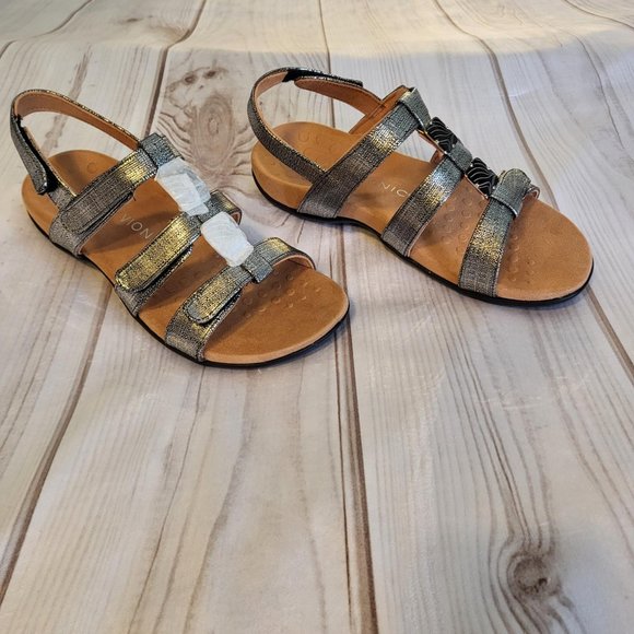 Vionic Rest Amber Backstrap Sandal Metallic Black Women's 10 NWT - Picture 4 of 7